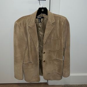 DKNY beige suede coat